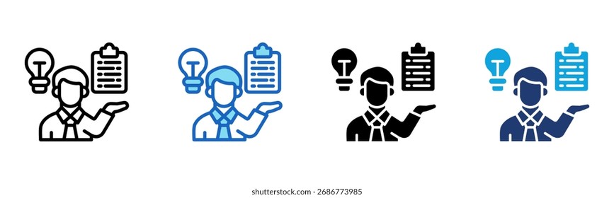 Innovation Consulting icon Multi Style Vector Illustration