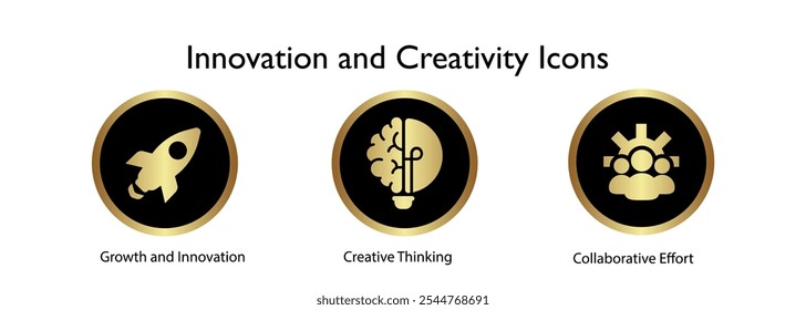 Symbole für Innovation und Kreativität: Kreatives Denken, Wachstum und Innovation, gemeinsame Anstrengungen