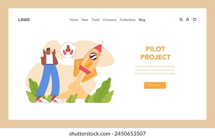 Innovation cycle web or landing. Generation of a creative idea or business solution. Start up or new project development. Pilot project. Flat vector illustration