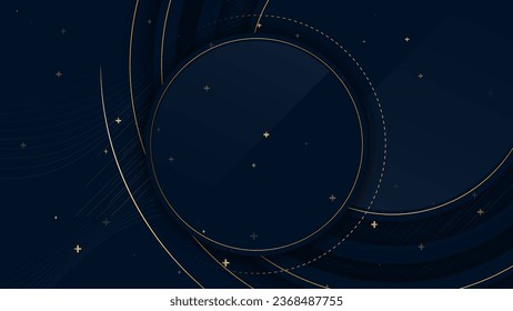 innovation dark blue background with luxury circle, astronomy graphic 