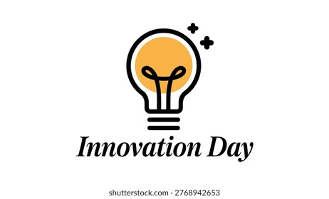 Innovation Day concept with glowing light bulb icon creative idea symbol modern minimal illustration business inspiration clean design