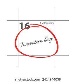  Innovation Day, icon, vector, February calendar day.