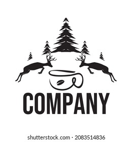 innovation deer coffee logo vector