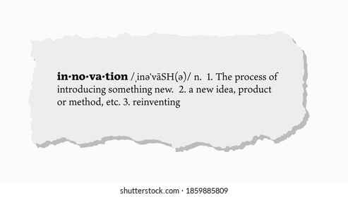 Innovation Definition on a Torn Piece of Paper