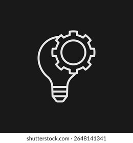 Innovation and Development Icon with Lightbulb and Gear for Creative Process and Engineering Solutions
