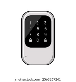 innovation facial recognition lock cartoon. identification smartphone, software hardware, encryption surveillance  sign. isolated symbol vector illustration