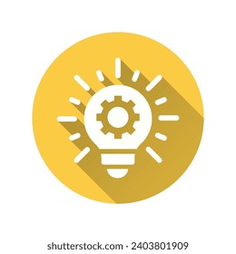 Innovation flat icon. Simple illustration with long shadow for graphic and web design.