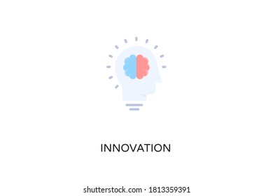 Innovation flat icon in vector. Logotype