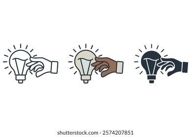 Innovation flat icons  symbol line elements for infographic web