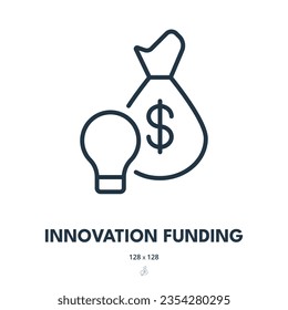 Innovation Funding Icon. Investment, Crowdfunding, Start-up. Editable Stroke. Simple Vector Icon