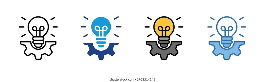 Innovation Gear icon set multiple style collection