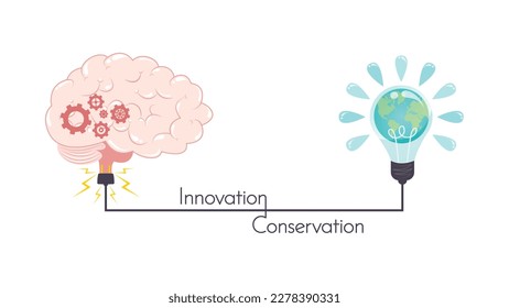 Innovation in green technology and conservation vector illustration background graphic