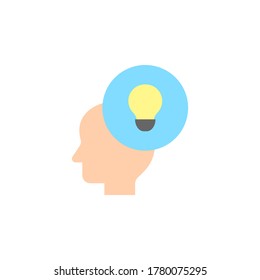 Innovación, cabeza, icono de la bombilla. Elementos vectoriales de color simples de iconos de innovaciones para ui y ux, sitio web o aplicación móvil