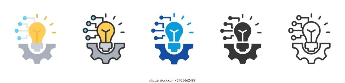Conjunto de iconos de centro de innovación Estilo múltiple Varias colecciones