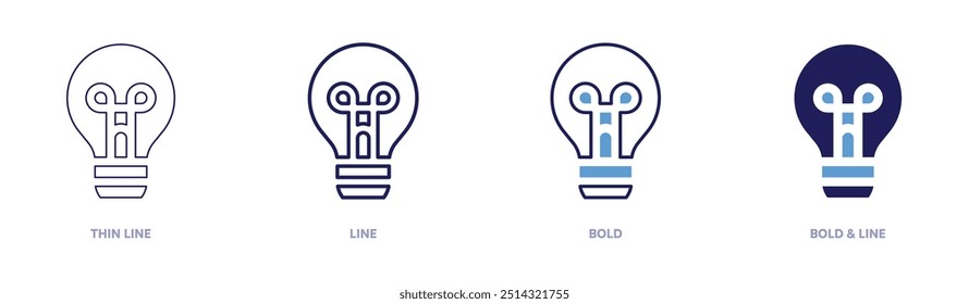Innovation icon in 4 different styles. Thin Line, Line, Bold, and Bold Line. Duotone style. Editable stroke.