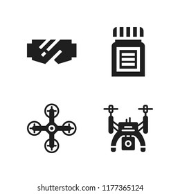 innovation icon. 4 innovation vector icons set. goggles, medicine and drone icons for web and design about innovation theme