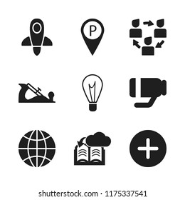 innovation icon. 9 innovation vector icons set. objective, light bulb and rocket icons for web and design about innovation theme