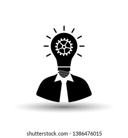 Innovation Icon. Black on White Background With Shadow. Vector Illustration.