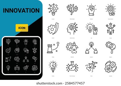 
Innovation icon collection. ideas and thinking line icon set
