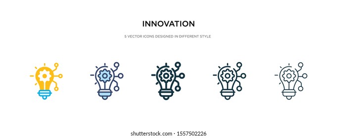 innovation icon in different style vector illustration. two colored and black innovation vector icons designed in filled, outline, line and stroke style can be used for web, mobile, ui