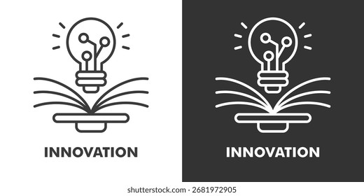Innovation Icon Filled Outline Vector Illustration in Black and White
