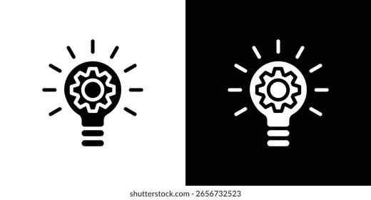 Icono de innovación en conjunto de Vector sólido negro plano