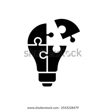 Innovation icon in the form of a light bulb puzzle
