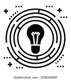 Innovation icon in glyph design 