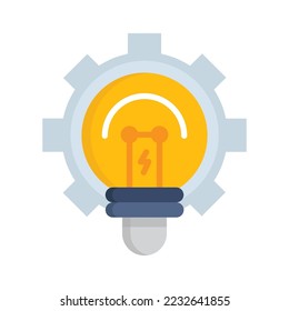 Innovation Icon.  Light bulb and cog inside. Editable vector - Eps 10