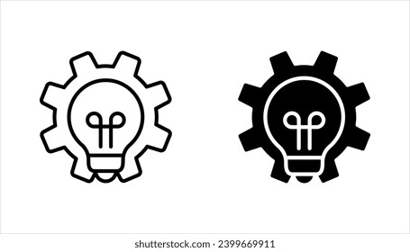 innovation icon. Light bulb and cog inside. Premium quality graphic design element. vector illustration on white background