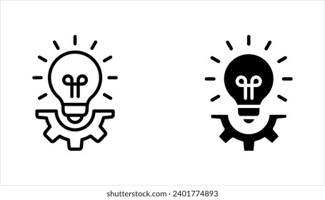 innovation icon. Light bulb and cog inside. Premium quality graphic design element. vector illustration on white background