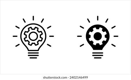 innovation icon. Light bulb and cog inside. Premium quality graphic design element. vector illustration on white background