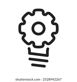 Innovation icon. Light bulb with cog. Inspiration creativity lamp. Vector illustration.