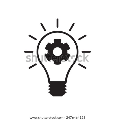 Innovation icon. Lightbulb with gear icon.