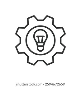 Innovation, icon in line design. Innovation, creativity, technology, invention, progress, breakthrough, development on white background vector. Innovation, editable stroke icon