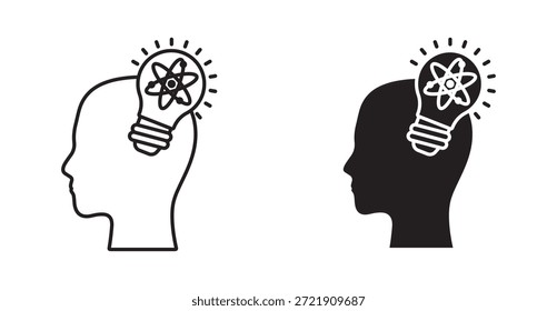 Icono de innovación. Línea con trazo editable y plano para el Web