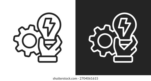 Icono De Innovación En Versión De Línea Sobre Fondo Blanco Y Negro