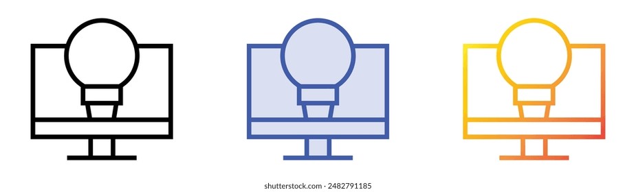 innovation icon. Linear, Blue Fill and Gradient Style Design Isolated On White Background