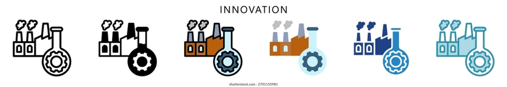 Innovationssymbol, mehrfarbig, flach, Linie, Glyphe, linear, zweifarbig. Für moderne Konzeption, UI, UX Web- und App-Entwicklung.