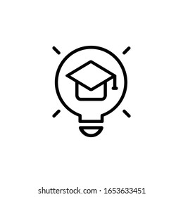 icono de innovación. Icono de Aprendizaje en línea. Perfecto para aplicaciones, web, logotipo y plantilla de presentación. estilo de línea de diseño de icono
