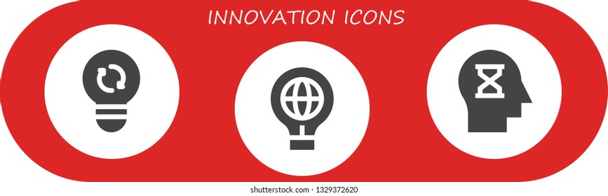 innovation icon set. 3 filled innovation icons.  Simple modern icons about  - Light, Idea, Mind