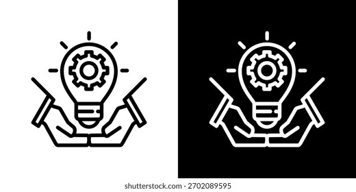 Conjunto de iconos de innovación. Diseño De Línea Limpia Con Versiones Claras Y Oscuras Para Un Uso Versátil.