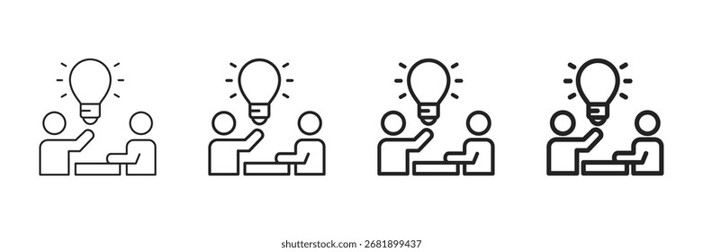 Conjunto de iconos de innovación Colección de estilo de línea diferente