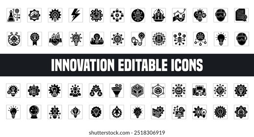 Innovation Icon Set: Editable Vector Design for Creative Solutions