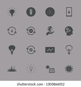 innovation icon set with mobile security, statistics and recycle hours vector illustration