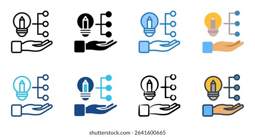 Innovation icon set multiple style collection 
