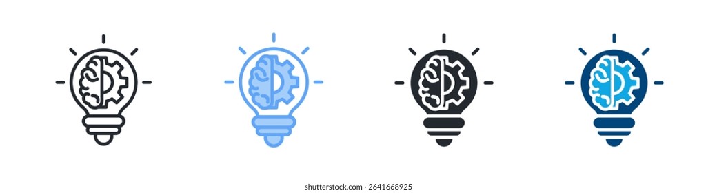 Innovation Icon Set Multiple Style. Design In Outline, Blue, Glyph, Dualtone