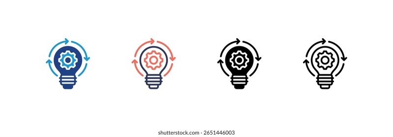 Innovation icon set multiple style collection