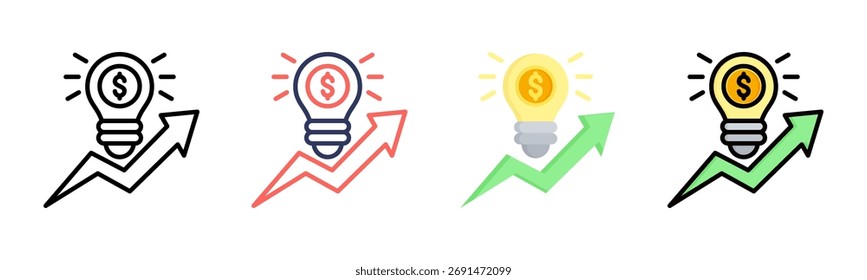 Innovation icon set multiple style collection