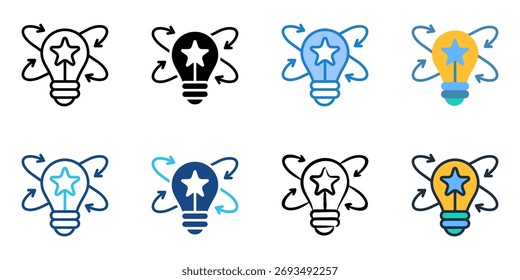 Conjunto de iconos de innovación colección de estilos múltiples 
